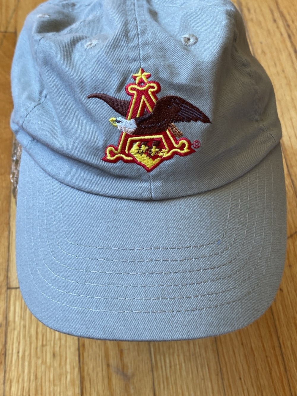 VTg Men's Anheuser-Busch Merrimack Embroidered Baseball Dad Hat Cap NWOT Beige